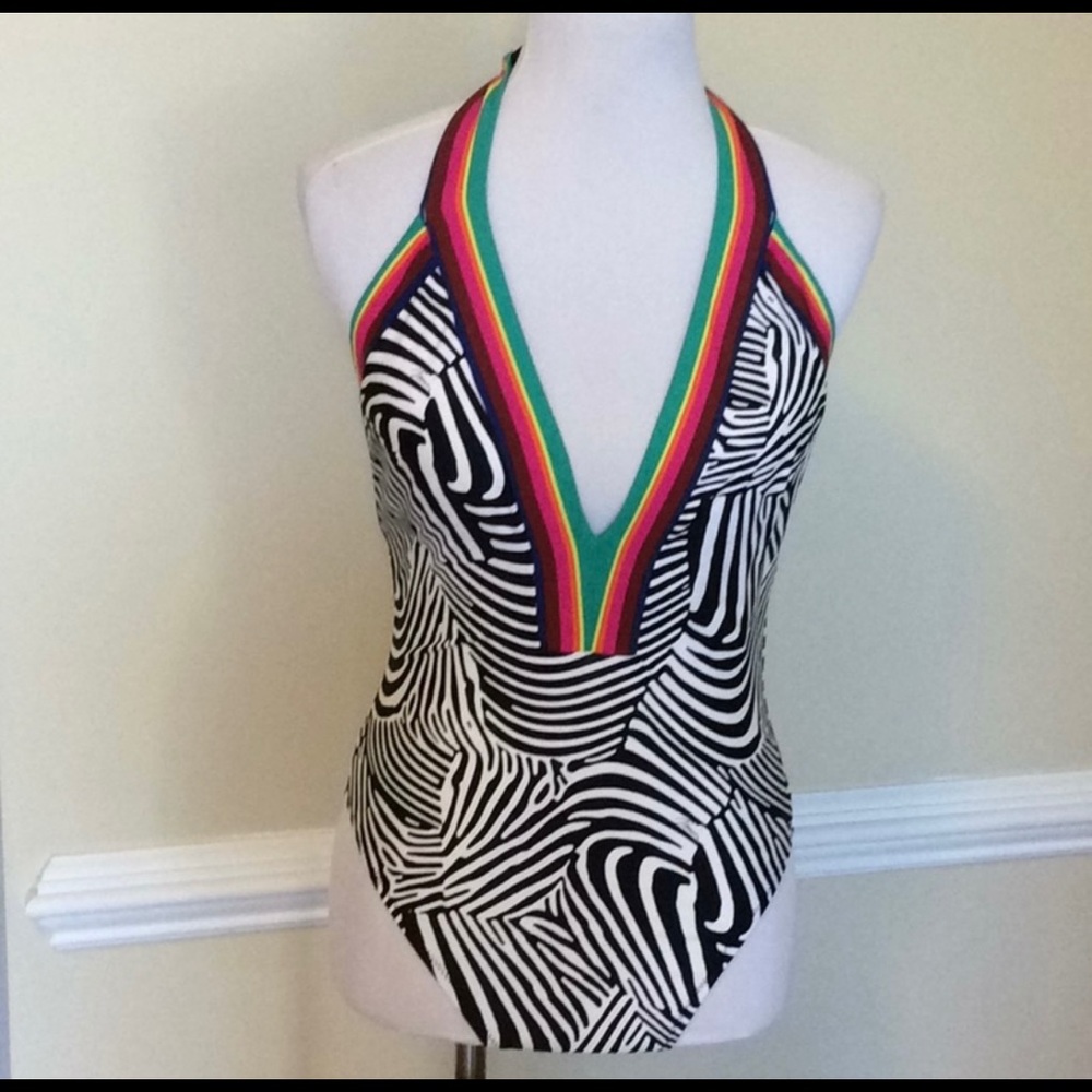 Trina Turk NWT size 8 one piece halter swimsuit